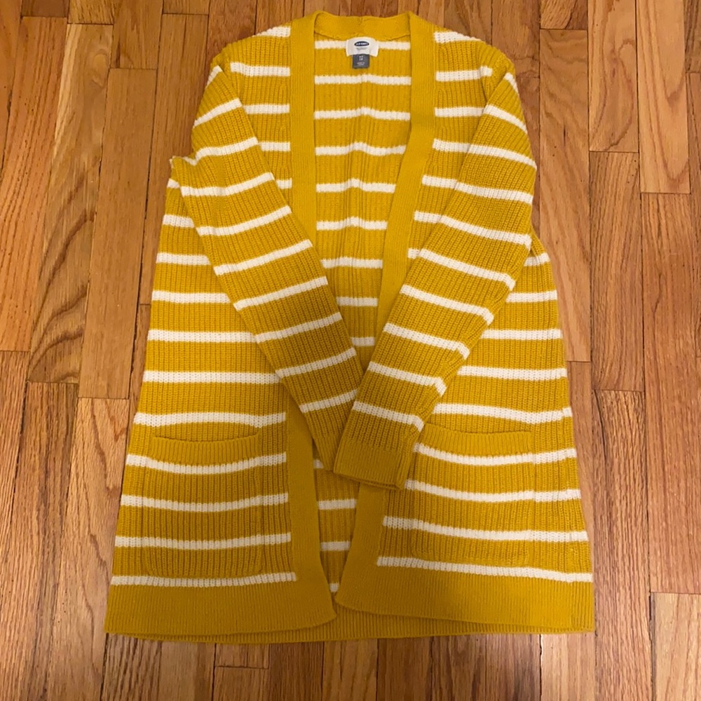 Yellow Striped Cardigan XS